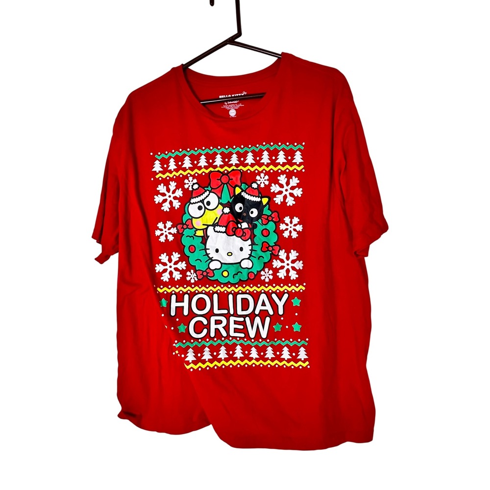 Sanrio Hello Kitty Holiday Crew Christmas T-Shirt 2XL Red Keroppi Badtz-Maru